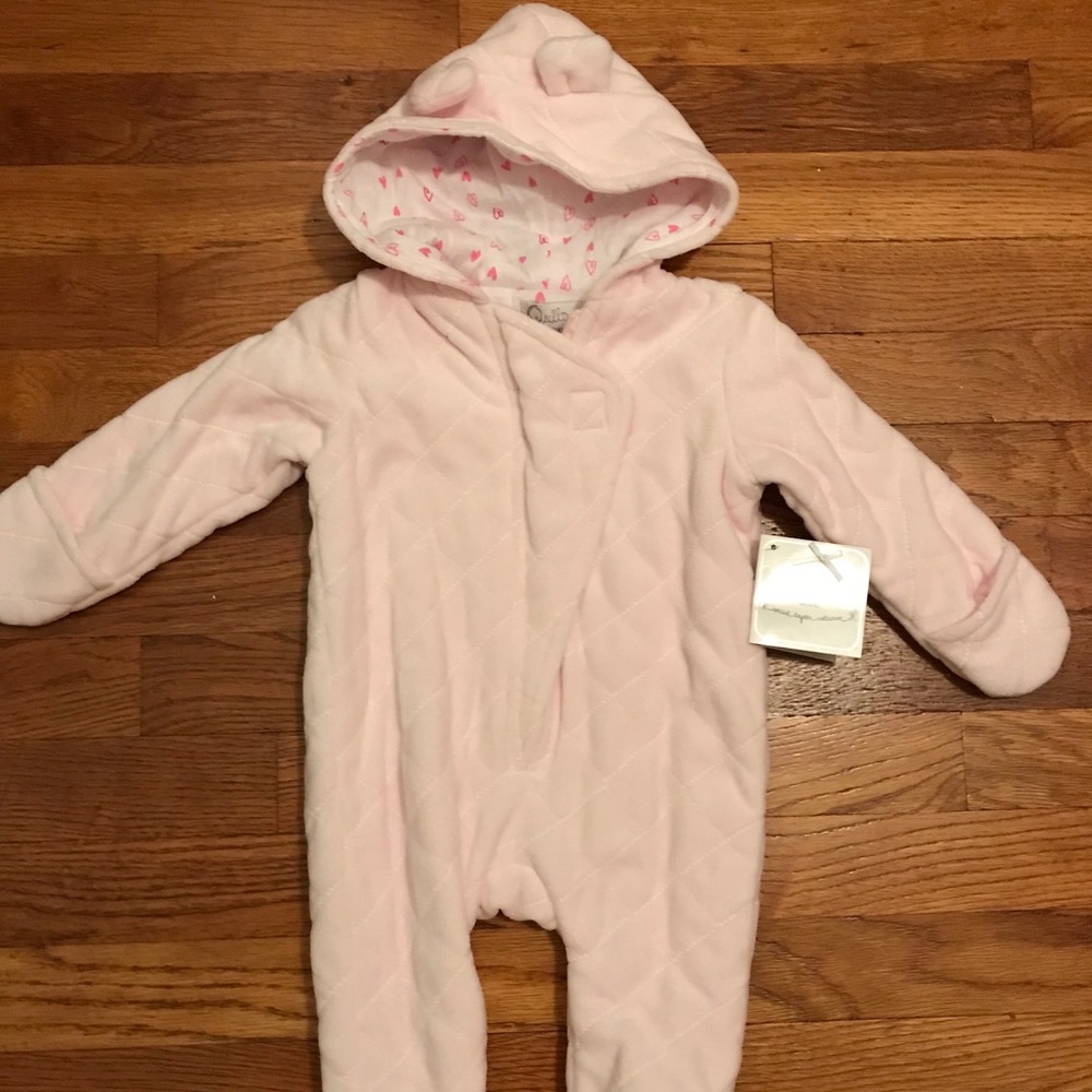 Brand new baby girls light pink bunting/sherpa